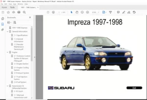 1997 - 1998 Subaru Impreza  Factory Service Repair Workshop Manual - PDF DOWNLOAD