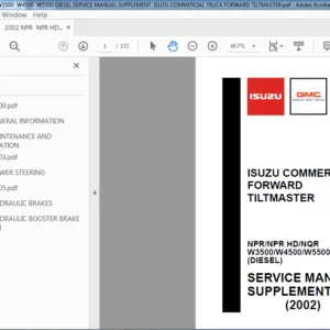 2002 Isuzu NPR.NPR HD.NQR W3500 W4500 W5500 Commercial Truck Service Manual - PDF DOWNLOAD