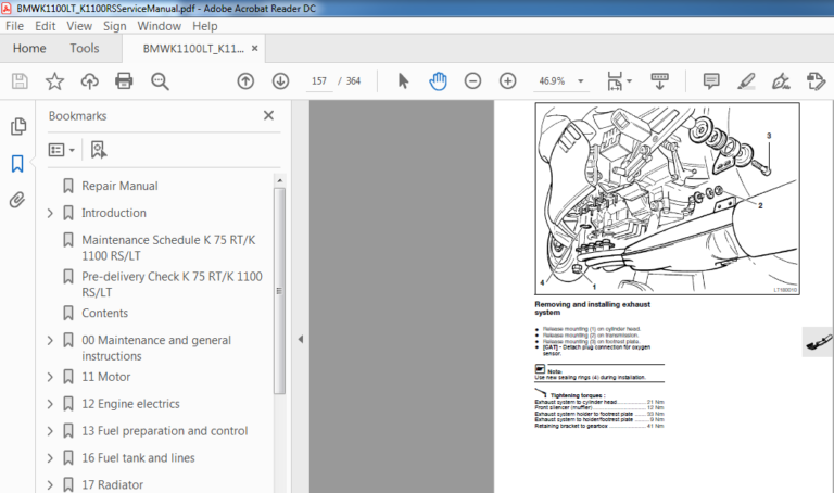 BMW K1100LT K1100RS AG Motorcycle Service Manual - PDF DOWNLOAD ...