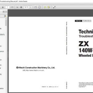Hitachi ZX140W-6 Wheeled Excavator Technical Troubleshooting manual - PDF DOWNLOAD