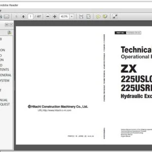 Hitachi 225USLC-6 225USRLC-6 Hydraulic Excavator Operational Principle Technical Manual - PDF Download