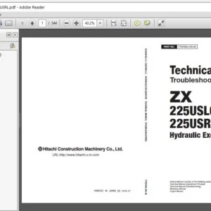 Hitachi ZX225USLC-6 225USRLC-6 Hydraulic Excavator Troubleshooting Technical Manual  - PDF Download