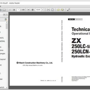 Hitachi 250LC-5B 250LCN-5B Hydraulic Excavator Operational Principle Technical Manual - PDF Download