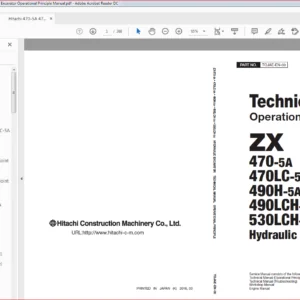 Hitachi 470-5A 470LC-5A 490H-5A 490LCH-5A 530LCH-5A Excavator Operational Principle Manual - PDF DOWNLOAD