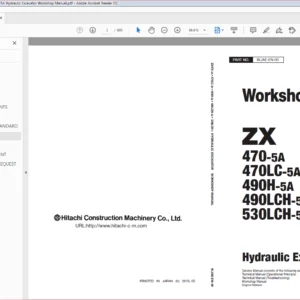 Hitachi 470-5A 470LC-5A 490H-5A 490LCH-5A 530LCH-5A Hydraulic Excavator Workshop Manual - PDF DOWNLOAD