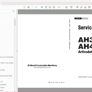 Hitachi AH350-D AH400-D Articulated Dump Truck Service Manual - PDF DOWNLOAD