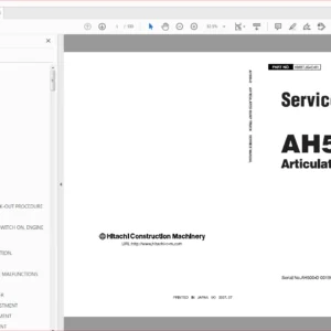 Hitachi AH500-D Articulated Dump Truck Service Manual (KM8T JG-E-01) - PDF DOWNLOAD