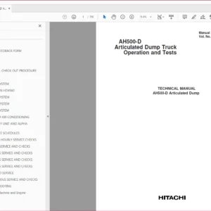 Hitachi AH500-D Articulated Dump Truck Technical Manual (KM-8TJ-E) - PDF DOWNLOAD