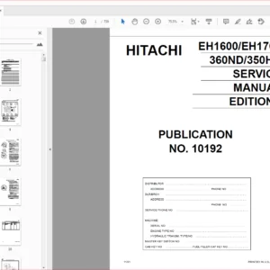 Hitachi EH1600 EH1700 360ND 350HD Dump Truck Service Manual - PDF DOWNLOAD