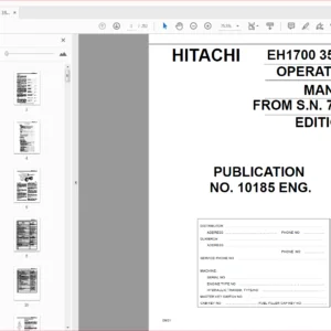Hitachi EH1700 350 HD Dump Truck Operators Manual S.N 76591 - PDF DOWNLOAD