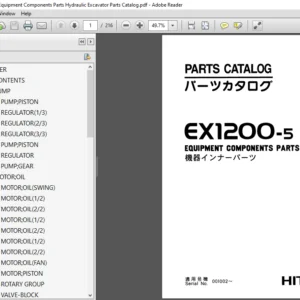 Hitachi EX1200-5 Equipment Components Parts Hydraulic Excavator Parts Catalog Manual (PI7F-E2-3) - PDF Download