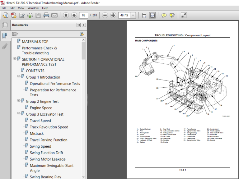 Hitachi EX1200-5 Technical Troubleshooting Manual (TTLA-435-EX) - PDF ...