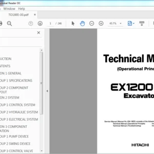 Hitachi EX1200-5C Excavator Technical Operational Principle Manual  (T018EE-00) - PDF Download