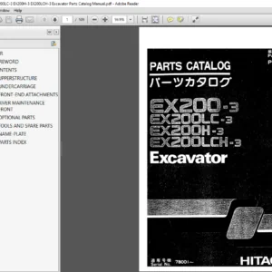 Hitachi EX200-3 EX200LC-3 EX200H-3 EX200LCH-3 Excavator Parts Catalog Manual - PDF DOWNLOAD