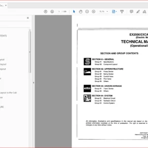Hitachi EX2500 Excavator Technical Operational Principle Manual - PDF DOWNLOAD