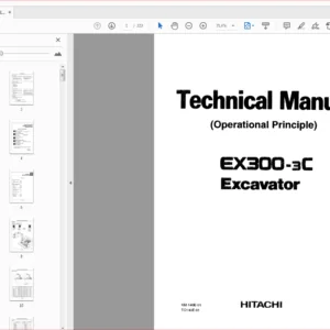 Hitachi EX300-3C Excavator Technical Operational Principle Manual - PDF DOWNLOAD
