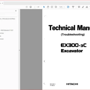 Hitachi EX300-3C Excavator Technical Troubleshooting Manual - PDF DOWNLOAD