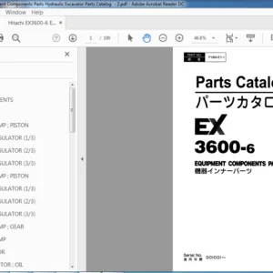 Hitachi EX3600-6 Equipment Components Parts Hydraulic Excavator Parts Catalog  (P18M-E1-1) - PDF Download
