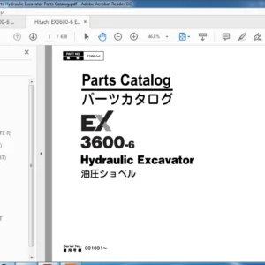 Hitachi EX3600-6 Hydraulic Excavator Parts Catalog Manual (P18M-1-1) - PDF Download