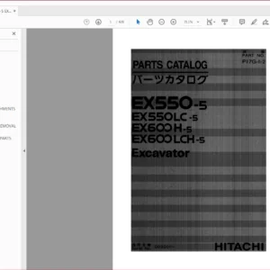 Hitachi EX550-5 EX550LC-5 Ex600H-5 Ex600LCH-5 Excavator Parts Catalog Manual - PDF DOWNLOAD