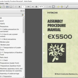 Hitachi EX5500 Excavator Assembly Procedure Manual (KO-222-00) - PDF Download