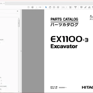 Hitachi Ex1100-3 Excavator Parts Catalog Manual - PDF DOWNLOAD