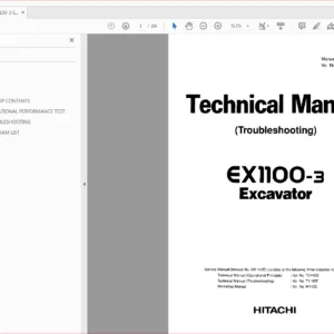 Hitachi Ex1100-3 Excavator Technical Troubleshooting Manual - PDF DOWNLOAD