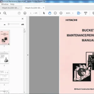 Hitachi Ex1200-5D Excavator Technical Maintenance Manual (KO-235-00) - PDF Download