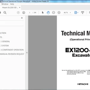 Hitachi Ex1200-5D Excavator Technical Operational Principle Manual (TO18F-E-00) - PDF Download