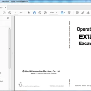 Hitachi Ex1200-5D Excavator Technical Operator's Manual (EM18F-EN1-1) - PDF Download