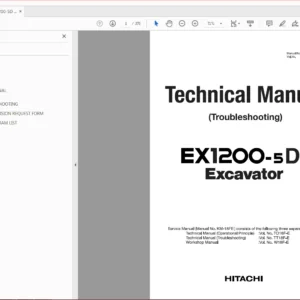 Hitachi Ex1200-5D Excavator Technical Troubleshooting Manual - PDF DOWNLOAD