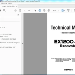 Hitachi Ex1200-5D Excavator Technical Troubleshooting Manual (TT18F-E-00) - PDF Download