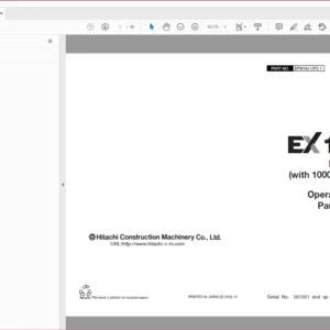 Hitachi Ex1200-6 Hydraulic Excavator Technical Parts Catalog Manual - PDF DOWNLOAD
