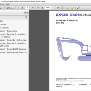 Hitachi Ex135 & EX215 Excavator Engine Technical Workshop Manual (604.06.817) - PDF Download