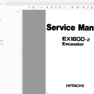 Hitachi Ex1800-2 Excavator Service Manual - PDF DOWNLOAD