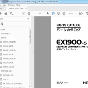 Hitachi Ex1900-5 Excavator Equipment Components Parts Catalog Manual (PI8C-El-2) - PDF Download