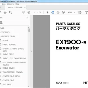 Hitachi Ex1900-5 Excavator Parts Catalog Manual (PI8C-I-3) - PDF Download