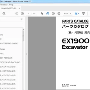 Hitachi Ex1900-5 Excavator Parts Catalog Manual (PI8C-OP4-I) - PDF Download