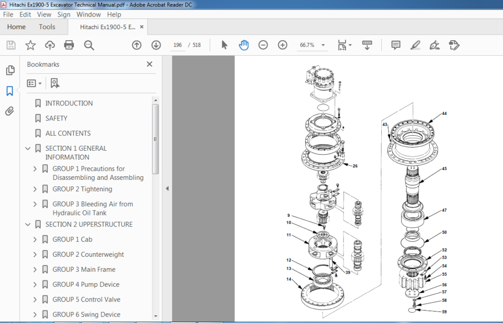 Hitachi Ex1900-5 Excavator Technical Manual - PDF Download ...