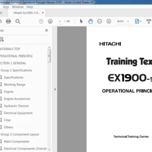 Hitachi Ex1900-5 Excavator Technical Operational Principle Manual (TTLA-0595-EX) - PDF Download