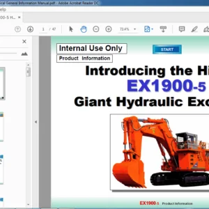 Hitachi Ex1900-5 Hydraulic Excavator Technical General Information Manual - PDF Download