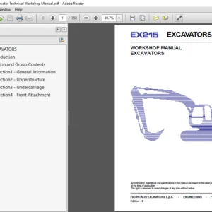 Hitachi Ex215 Excavator Technical Workshop Manual (604.06.832) - PDF Download