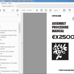 Hitachi Ex2500-5 Technical Assembly Procedure Manual (KO-278-00) - PDF Download