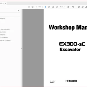 Hitachi Ex300-3C Excavator Technical Workshop Manual - PDF DOWNLOAD
