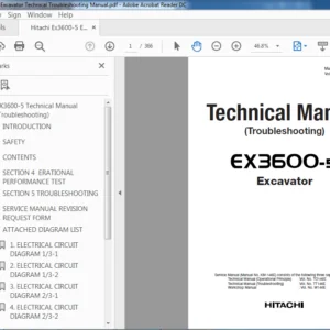 Hitachi Ex3600-5 Excavator Technical Troubleshooting Manual (TT146E-01) - PDF Download