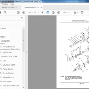 Hitachi Ex3600-5 Excavator Technical Workshop Manual - PDF Download