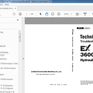 Hitachi Ex3600-6 Hydraulic Excavator Technical Troubleshooting Manual (TT18M-E-00) - PDF Download