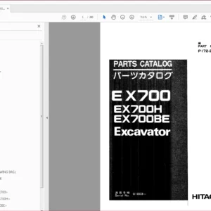 Hitachi Ex700 Ex700H Ex700BE Excavator Parts Catalog Manual - PDF DOWNLOAD