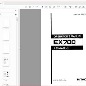 Hitachi Ex700 Excavator Technical Operator's Manual - PDF DOWNLOAD