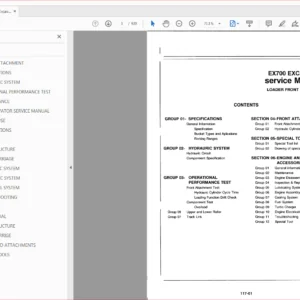 Hitachi Ex700 Excavator Technical Service Manual -  PDF DOWNLOAD